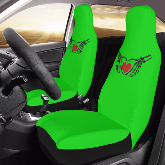 Ti Amo I love you - Exclusive Brand - Malachite - Skeleton Hands with Hearts  - New Car Seat Covers (Double)