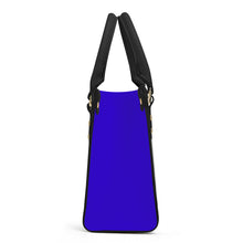 Load image into Gallery viewer, Ti Amo I love you - Exclusive Brand - Violet Blue - Luxury Womens PU Tote Bag - Black Straps
