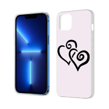 Load image into Gallery viewer, Ti Amo I love you - Exclusive Brand - Prim - Double Black Heart  - iPhone 13 Transparent Case (2 cameras)
