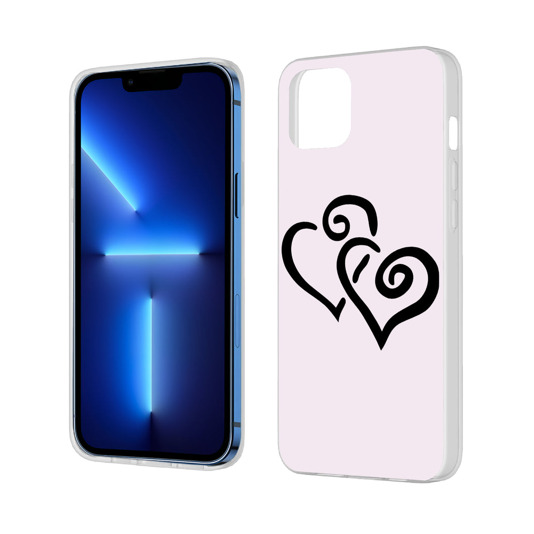 Ti Amo I love you - Exclusive Brand - Prim - Double Black Heart  - iPhone 13 Transparent Case (2 cameras)