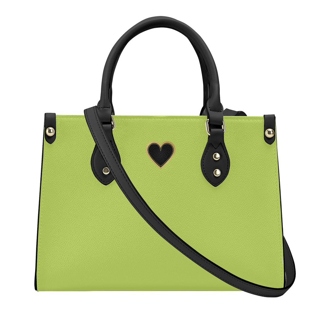 Ti Amo I love you - Exclusive Brand - Yellow Green - Luxury Womens PU Tote Bag - Black Straps
