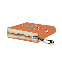 Load image into Gallery viewer, Ti Amo I love you - Exclusive Brand - Terracotta - Double White Heart - PU Leather -  Zipper Card Holder
