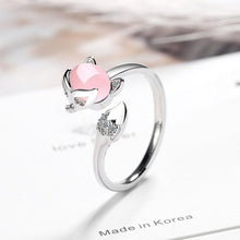 Load image into Gallery viewer, NEHZY 925 sterling silver - Womens - Flower / Fox -  Fashion Jewelry High Quality Crystal Zircon Agate Adjustable Ring Ti Amo I love you
