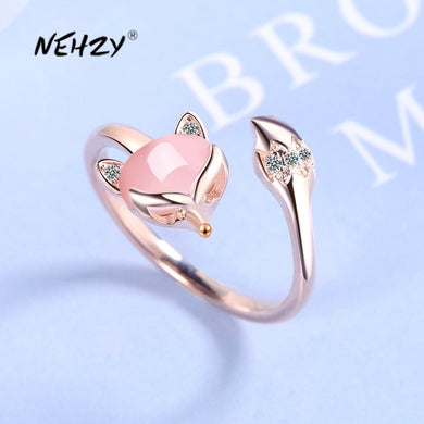 NEHZY 925 sterling silver - Womens - Flower / Fox -  Fashion Jewelry High Quality Crystal Zircon Agate Adjustable Ring Ti Amo I love you