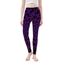 Load image into Gallery viewer, Ti Amo I love you - Exclusive Brand  - Black with Honey Flower Pattern -  Yoga Leggings
