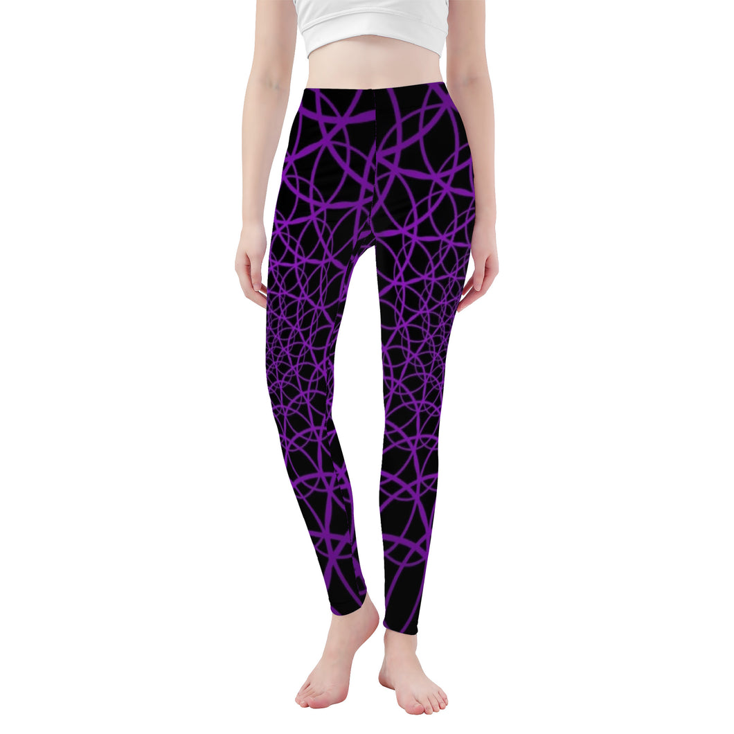 Ti Amo I love you - Exclusive Brand  - Black with Honey Flower Pattern -  Yoga Leggings