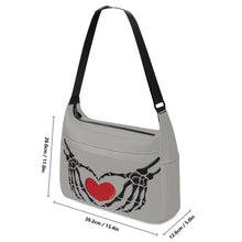 Load image into Gallery viewer, Ti Amo I love you - Exclusive Brand - Dawn - Skeleton Heart Hands  -  Journey Computer Shoulder Bag
