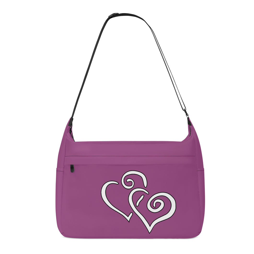 Ti Amo I love you - Exclusive Brand - Cannon Pink -  Double White Heart - Journey Computer Shoulder Bag