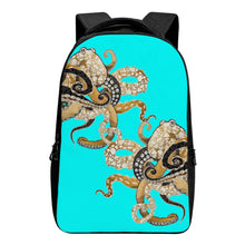 Load image into Gallery viewer, Ti Amo I love you - Exclusive Brand - Aqua / Cyan - Octopi - Laptop Backpack
