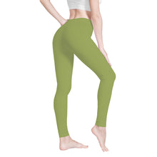 Load image into Gallery viewer, Ti Amo I love you - Exclusive Brand - Green Smoke - Double White Heart -Womens / Teen Girls / Womens Plus Size - Yoga Leggings - Sizes XS-3XL
