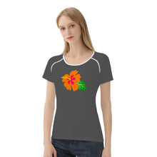 Load image into Gallery viewer, Ti Amo I love you - Exclusive Brand - Davy&#39;s Grey - Hawaiian Flower - Women&#39;s T shirt - Sizes XS-2XL
