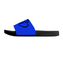 Load image into Gallery viewer, Ti Amo I love you - Exclusive Brand -  Blue Blue Eyes - Double Black Heart -  Slide Sandals - Black Soles
