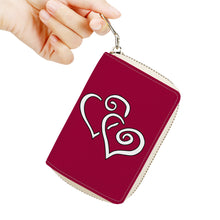 Load image into Gallery viewer, Ti Amo I love you - Exclusive Brand - Lifeline - Double White Heart - Zipper Card Holder
