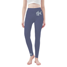 Load image into Gallery viewer, Ti Amo I love you - Exclusive Brand - Jet Grey - Angry Fish  - Womens / Teen Girls  / Womens Plus Size  - Yoga Leggings - Sizes XS-3XL
