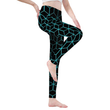 Load image into Gallery viewer, Ti Amo I love you - Exclusive Brand - Black with Casal Lines -  Yoga Leggings
