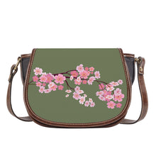 Load image into Gallery viewer, Ti Amo I love you - Exclusive Brand  - Ash Olive - Cherry Blossom - Saddle Bag
