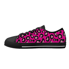 Load image into Gallery viewer, Ti Amo I love you - Exclusive Brand  - Hollywood Cerise Leopard  - Rubber Outsoles Low-Top Canvas Shoes - Black Soles
