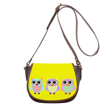 Load image into Gallery viewer, Ti Amo I love you - Exclusive Brand - Yellow - 3 Owls -  Saddle Bag
