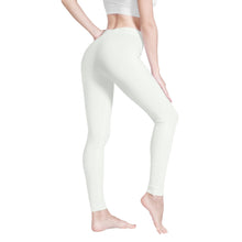 Load image into Gallery viewer, Ti Amo I love you - Exclusive Brand - Ceramic Off White - Double White Heart -Womens / Teen Girls / Womens Plus Size - Yoga Leggings - Sizes XS-3XL
