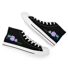 Load image into Gallery viewer, Ti Amo I love you  - Exclusive Brand - Black - 3 Owls - High-Top Canvas Shoes - White
