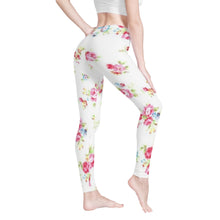 Load image into Gallery viewer, Ti Amo I love you - Exclusive Brand  - White Floral -  Yoga Leggings
