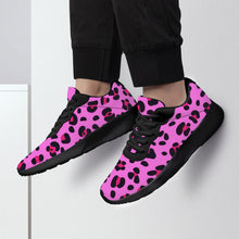 Load image into Gallery viewer, Ti Amo I love you - Exclusive Brand - Persian Pink with Cerise Leopard Spots - Womens Air Mesh Running Shoes - Black Soles
