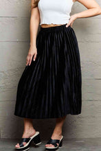 Load image into Gallery viewer, Ninexis Accordion Pleated Flowy Midi Skirt Ti Amo I love you
