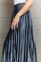 Load image into Gallery viewer, Ninexis Accordion Pleated Flowy Midi Skirt Ti Amo I love you
