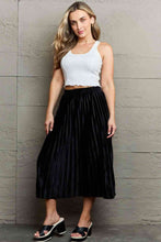 Load image into Gallery viewer, Ninexis Accordion Pleated Flowy Midi Skirt Ti Amo I love you
