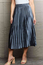 Load image into Gallery viewer, Ninexis Accordion Pleated Flowy Midi Skirt Ti Amo I love you
