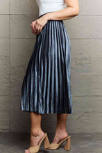 Load image into Gallery viewer, Ninexis Accordion Pleated Flowy Midi Skirt Ti Amo I love you
