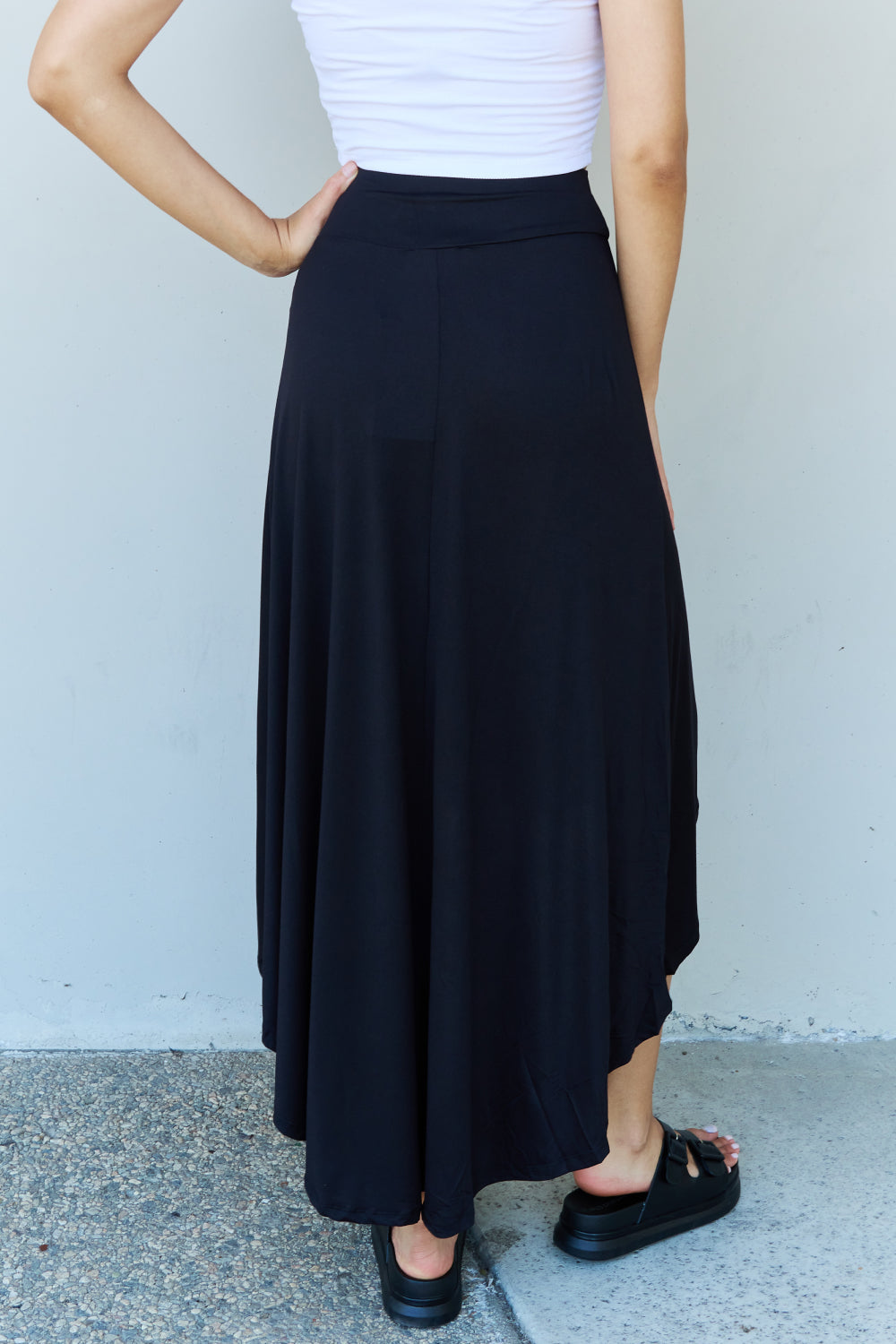 Ninexis First Choice High Waisted Flare Maxi Skirt in Black Ti Amo I love you