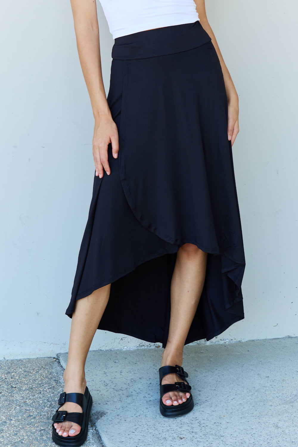 Ninexis First Choice High Waisted Flare Maxi Skirt in Black Ti Amo I love you