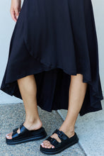 Load image into Gallery viewer, Ninexis First Choice High Waisted Flare Maxi Skirt in Black Ti Amo I love you
