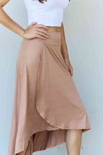 Load image into Gallery viewer, Ninexis First Choice High Waisted Flare Maxi Skirt in Camel Ti Amo I love you
