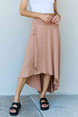 Ninexis First Choice High Waisted Flare Maxi Skirt in Camel Ti Amo I love you