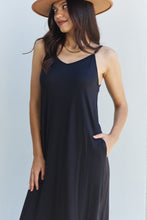 Load image into Gallery viewer, Ninexis Good Energy Full Size Cami Side Slit Maxi Dress in Black - Sizes S-3XL Ti Amo I love you
