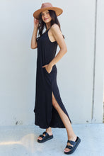 Load image into Gallery viewer, Ninexis Good Energy Full Size Cami Side Slit Maxi Dress in Black - Sizes S-3XL Ti Amo I love you
