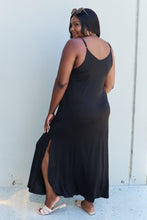 Load image into Gallery viewer, Ninexis Good Energy Full Size Cami Side Slit Maxi Dress in Black - Sizes S-3XL Ti Amo I love you
