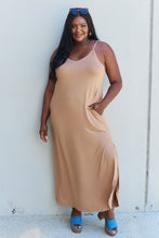 Load image into Gallery viewer, Ninexis Good Energy Full Size Cami Side Slit Maxi Dress in Camel - Sizes S-3XL Ti Amo I love you
