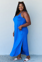 Load image into Gallery viewer, Ninexis Good Energy Full Size Cami Side Slit Maxi Dress in Royal Blue - Sizes S-3XL Ti Amo I love you
