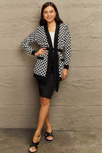 Load image into Gallery viewer, Ninexis Plus Size Plaid Tie Waist Pocketed Cardigan Ti Amo I love you
