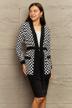 Load image into Gallery viewer, Ninexis Plus Size Plaid Tie Waist Pocketed Cardigan Ti Amo I love you
