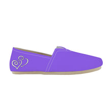 Load image into Gallery viewer, Ti Amo I love you - Exclusive Brand - Heliotrope 3 - Double White Heart -  Casual Flat Driving Shoe
