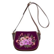 Load image into Gallery viewer, Ti Amo I love you - Exclusive Brand - Blackberry - Floral Bouquet - Saddle Bag
