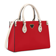 Load image into Gallery viewer, Ti Amo I love you - Exclusive Brand - Venetian Red - Luxury Womens PU Tote Bag - Cream Straps
