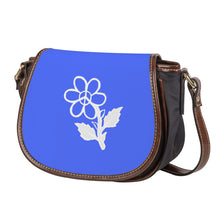 Load image into Gallery viewer, Ti Amo I love you - Exclusive Brand - Neon Blue - White Daisy - Saddle Bag
