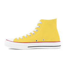 Load image into Gallery viewer, Ti Amo I love you - Exclusive Brand - Mustard Yellow - White Daisy - High Top Canvas Shoes - White  Soles
