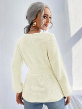 Load image into Gallery viewer, Notched Dropped Shoulder Knit Top Ti Amo I love you
