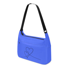 Load image into Gallery viewer, Ti Amo I love you - Exclusive Brand - Neon Blue - Double Script Heart - Journey Computer Shoulder Bag
